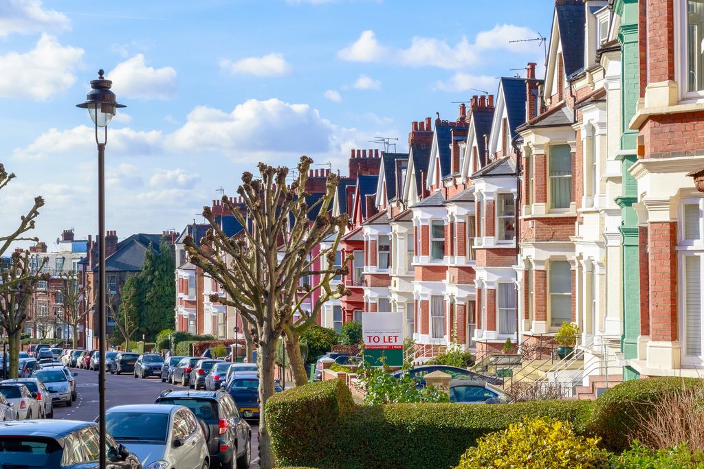 Row of terraced rental houses in London, representing UK landlords facing new property income tax rates from April 2027